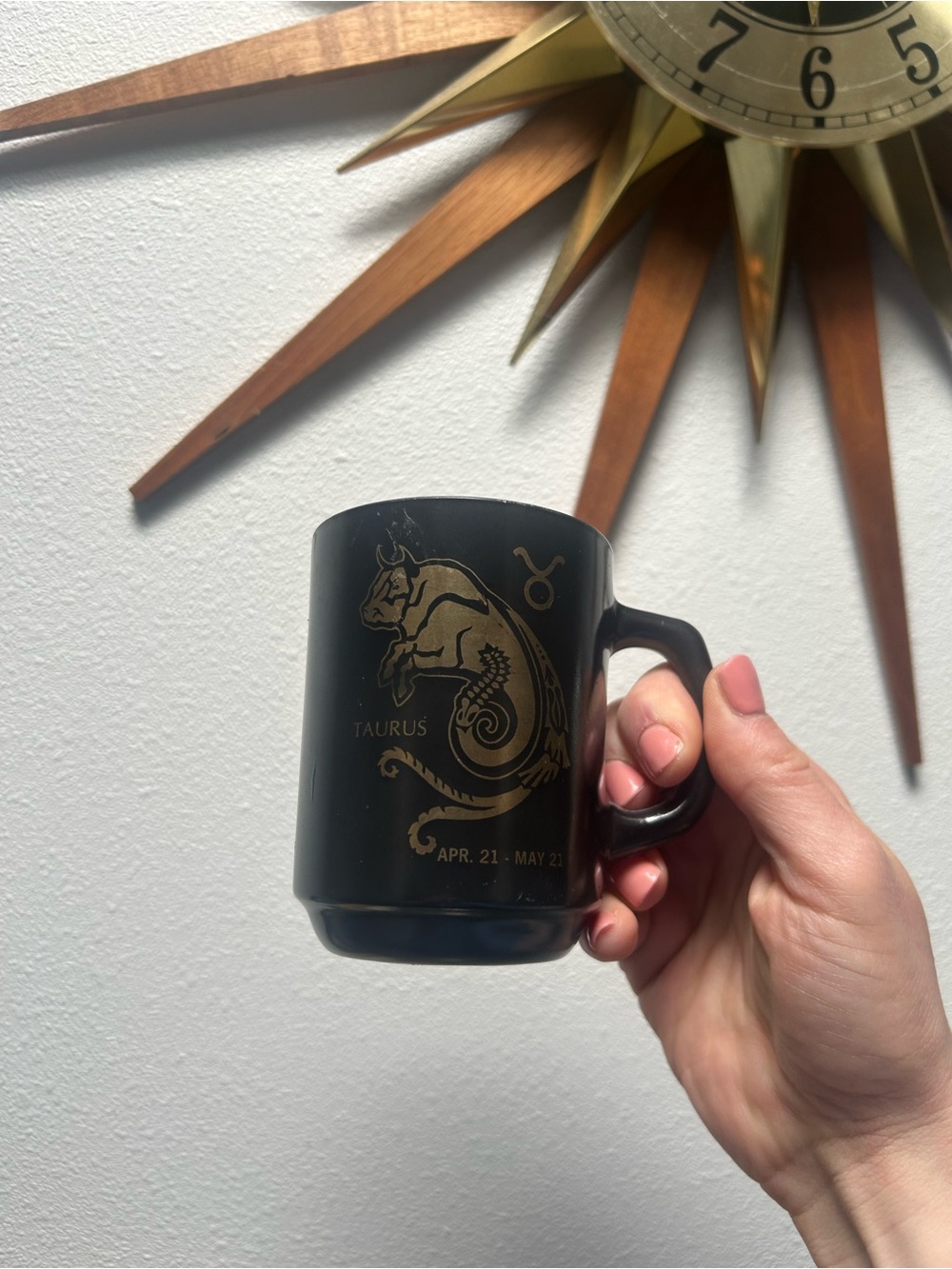 Vintage Federal Glass Taurus Zodiac Mug